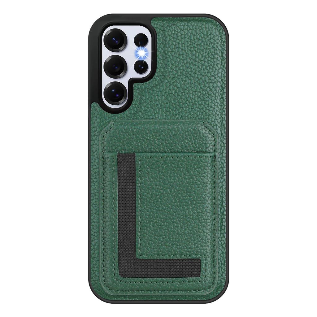 For Samsung Galaxy S25 Ultra Magnetic Case TPU+PU Leather Phone Back Cover with Detachable Card Holder