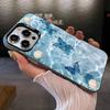 Blue Butterfly Ocean Waves Phone Case For iPhone 17 16 15 14 13 12 11 XS XR X Pro Max Plus Colored Silver Plated Cover