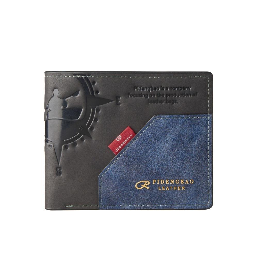 

Мужской кошелек для мелочи, держатель для карт из ПУ кожи, короткий кошелек для деловых мужчин, подарки чёрный