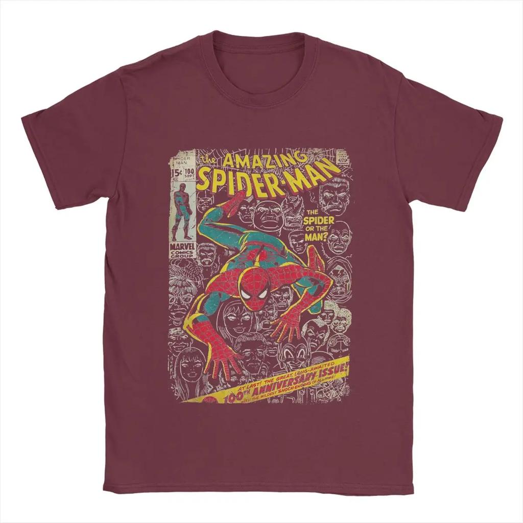 Spider-man Spiderman Comic Book Anniversary T Shirts Cotton T-Shirts Crewneck Tee Shirt Short Sleeve Clothing Gift Idea
