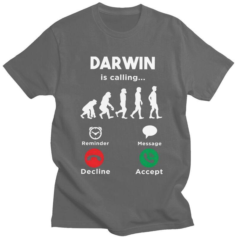 Los geht's Darwin Ruft T-Shirts Herren 100% Baumwolle Tee Tops Valentinstagsgeschenk T-Shirt Kurzarm-T-Shirt