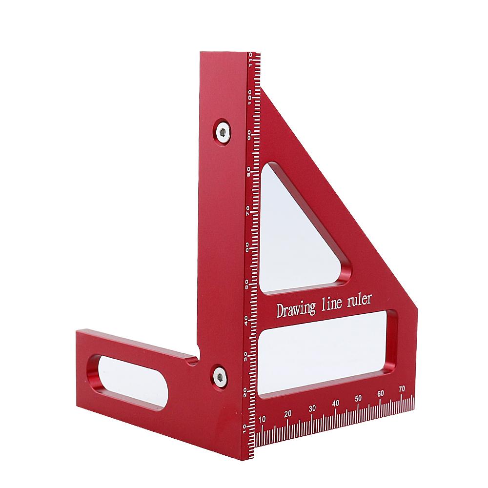 Precision Aluminum Alloy  Miter Triangle Ruler 45°/90° Woodworking Square Protractor  3D  Multifunctional Measuring Tool