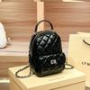 Leather Diamond Grid Chain Backpack for Women, New Fashionable Spring and Summer Small Fragrance Design, Niche Travel Backpack