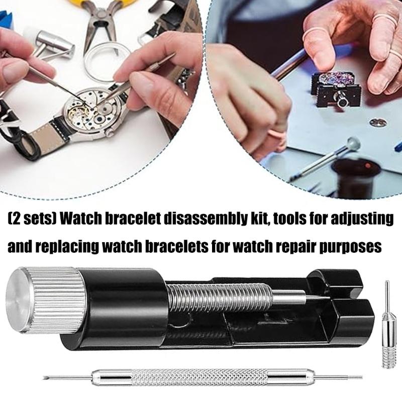 Watch Repair Tool Set Watch Link Band Slit Strap Bracelet Chain Pin Removers Adjuster Tool Kit for Professional Watch