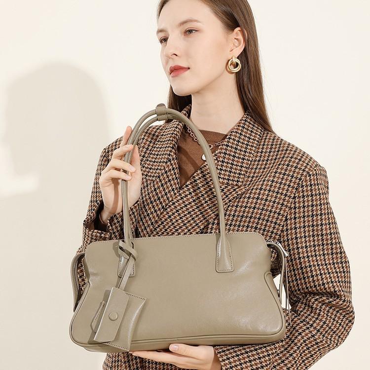 Vintage Trendy Single-Shoulder Underarm Niche Genuine Leather Bag for Women, 2025 New Model, Vegetable-Tanned Cowhide Handheld Pillow Bag