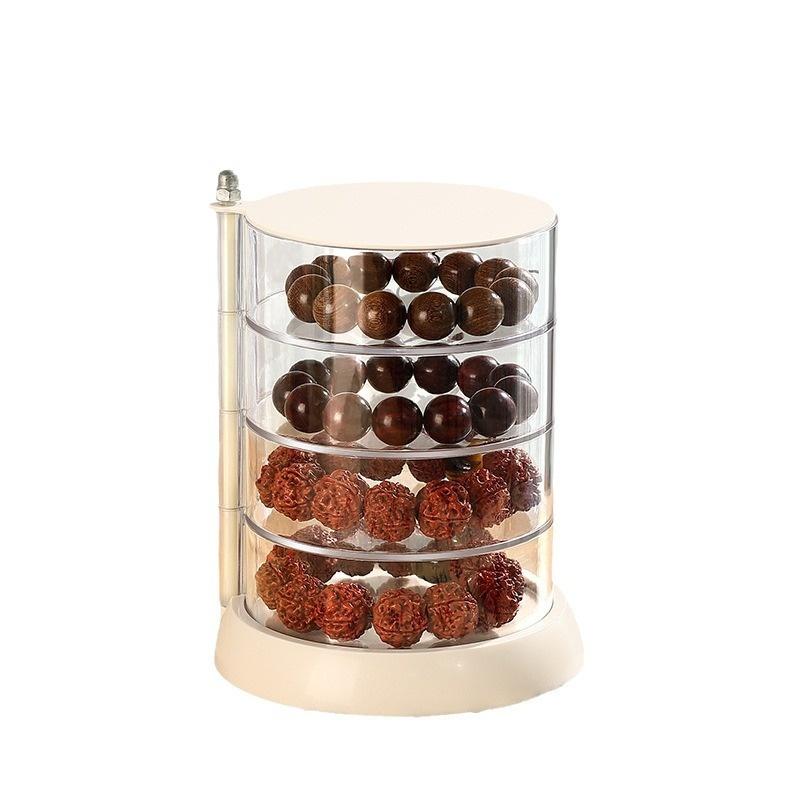 3/4/5-Layer Rotating Jewelry Organizer - Plastic Multi-Tier Storage Box, Transparent Hair Ring Display For Dressing Table