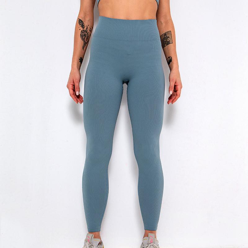 Damen einfarbige elastische Leggings: Frühling/Sommer Yoga Fitnesshose