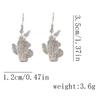 Punk Western Cowboy Style Creative Niche Design Sense Vitality Cactus Ear Hook Earrings Retro Trend