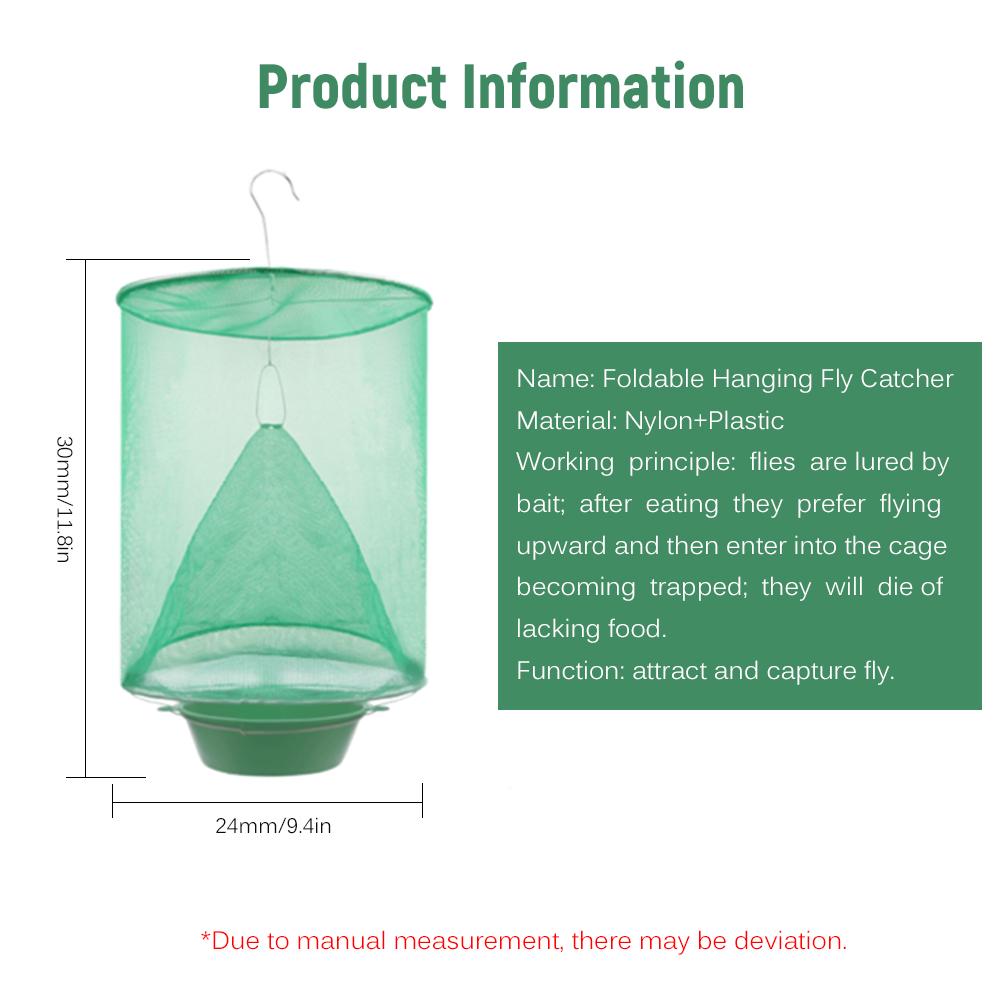 Buy Fly Catcher Foldable Hanging Fly Trap Insect Bug Cage Mesh Net Trap ...