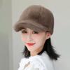 Women's Hat Solid Color Fluffy Faux Fur Baseball Hat Outdoor Women's Luxury Thick Thickened Cap Men Winter Warm Snapback Hats
