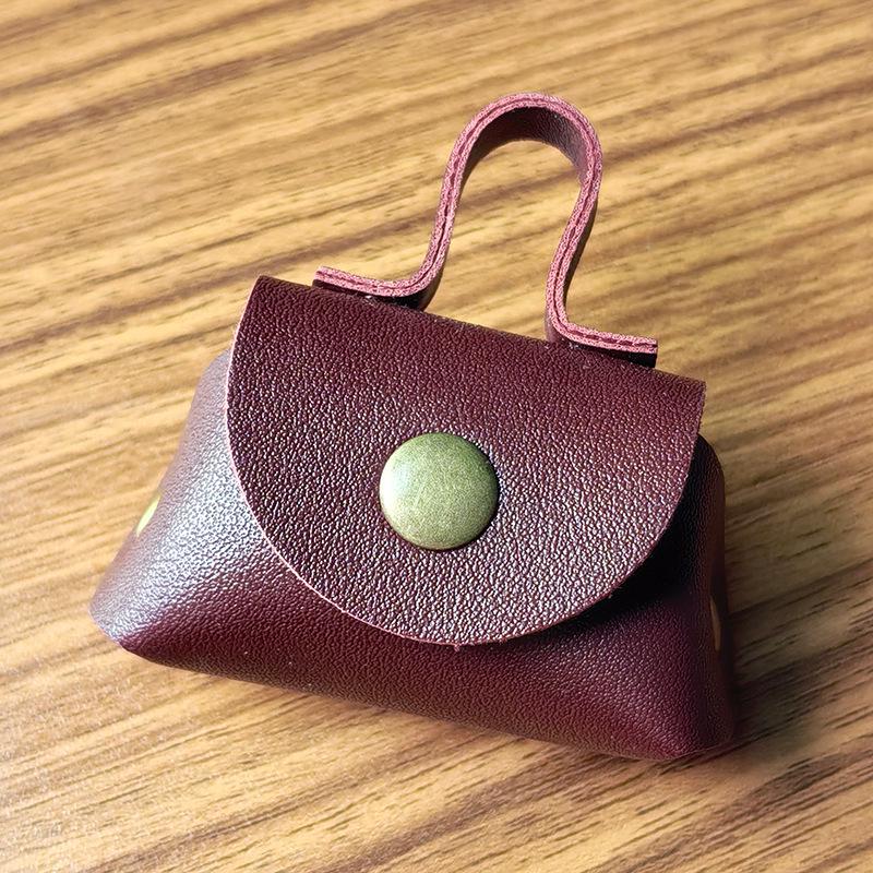 Retro Leder Münzbörse Halskette mit langer Pulloverkette - Dekorative Anhänger-Accessoire für Damen, Herbst & Winter