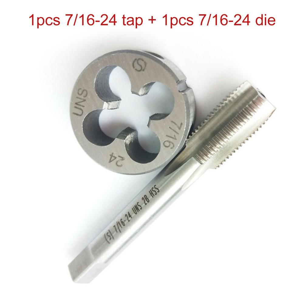 1pc 7/16-24 Tap + 1pc 7/16-24 Die UNS Right Hand Taper and Die