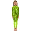 Meisjes jumpsuit met glanzende metallic afwerking, col, lange mouwen en volledige lengte