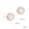 Classic Roman Numeral White Black Shell Stud Earrings For Women 316L Stainless Steel Female Earrings Jewelry Brincos ZE18002