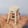 1/12 Dollhouse Miniature Wooden Stool Simulation Chair Furniture Toy Decoration