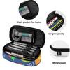 Pencil Case Multi Compartment Smooth Zipper Durable 300D Polyester with Mesh Pocket Removable Divider and Pen Slots for Boys Girls