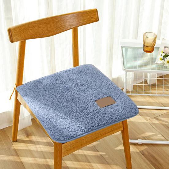 Winter Stuhlkissen Warmes Sherpa Anti-Rutsch mit Befestigungsbändern Quadratische Form Büro