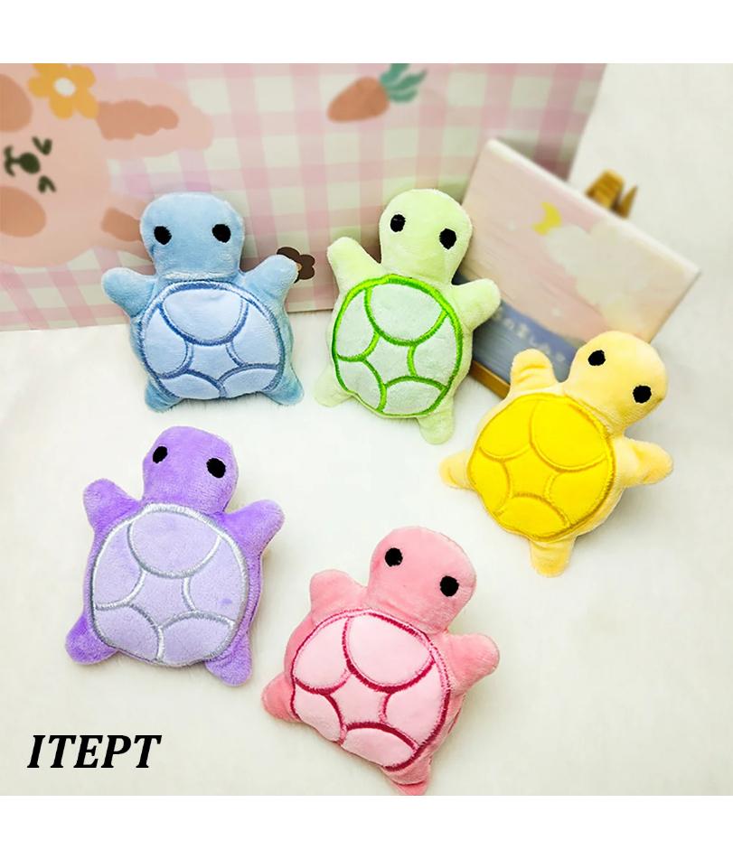 Mini cute turtle dog plush toy, squeaking dog teething sound toy, soft and safe, good for dental health, suitable for puppies