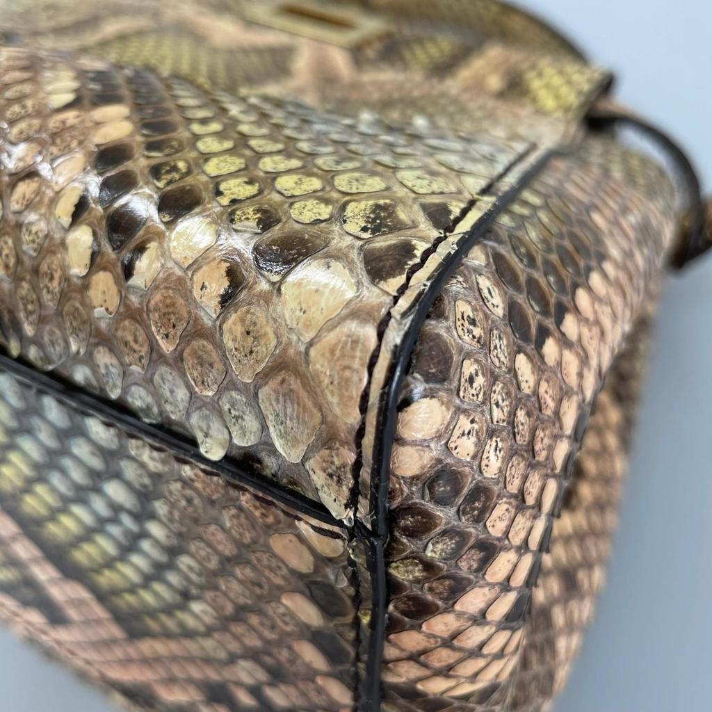 FENDI Peekaboo mini 8BN244 Python Handbag beige Women 2WAY used