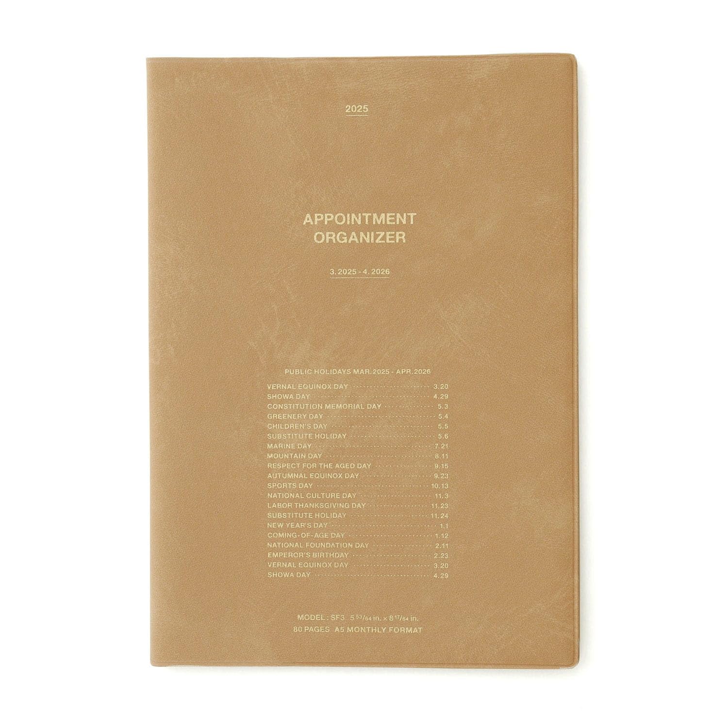Hightide 2025 March York Beige Planner, Start, (A5 Monthly)