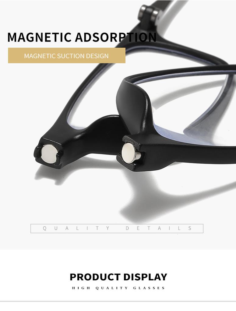 Portable Magnetic Reading Glasses for Men Reading Glasses with Magnet Hang On Neck Presbyopic Glasses Women