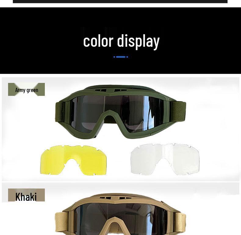 Impact-Resistant Tactical Combat Goggles - Windproof & Sandproof Shooting Glasses for Outdoor Use