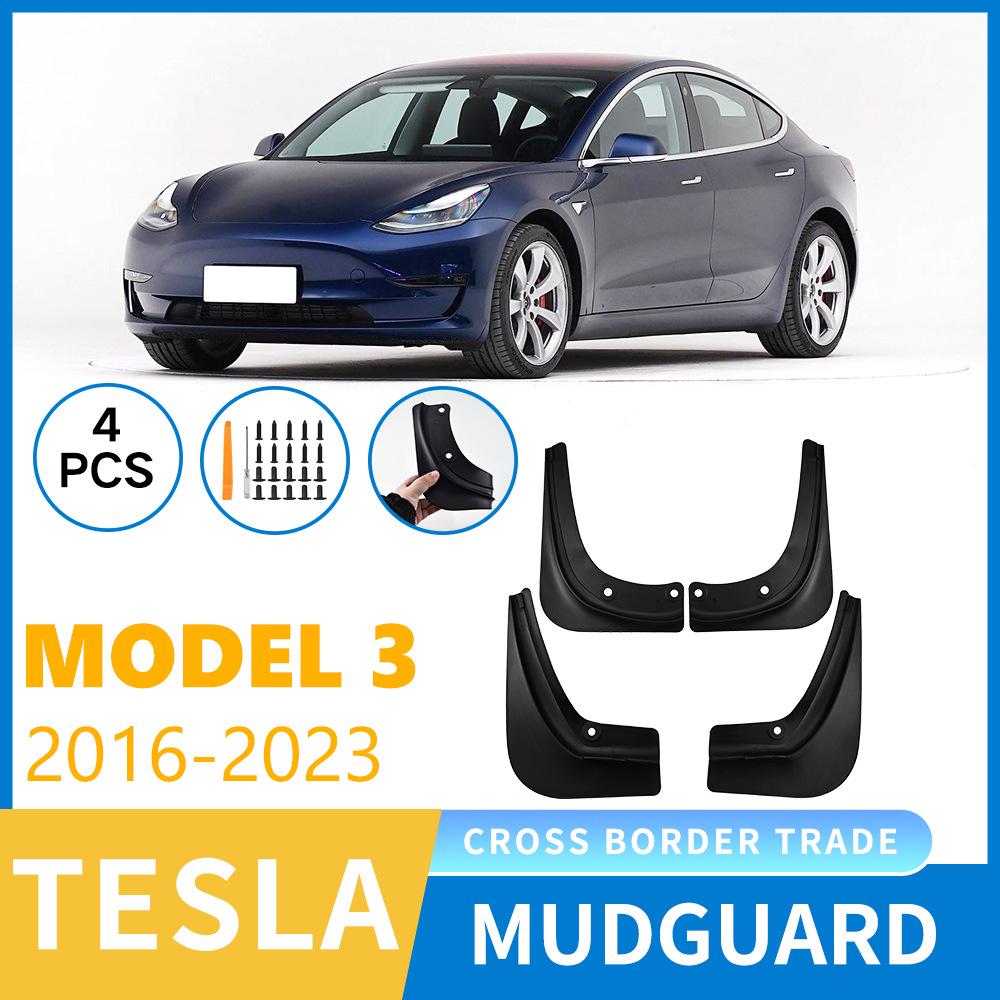 

16 шт. Брызговики из мягкой резины для Tesla Model 3 для передних и задних шин 30x26x6 cm