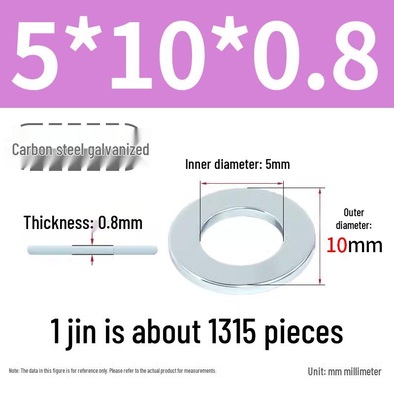 Oversized Thickened Galvanized Iron Flat Washer M2M3456810-M6