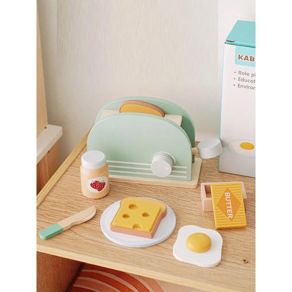 

Bread Machine Baby Classic Kid Educational New Wooden Pretend Role Play House Kitchen Toy For Children Simulation Christmas gift