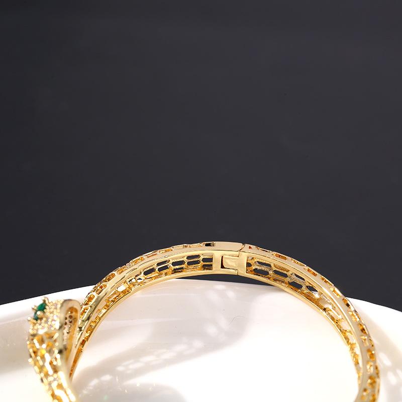 Snake Bracelet Real Gold Open Design Hollow Snake Bone Bracelet
