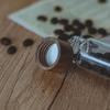 Bocal de stockage pour grains de café avec couvercle en bois et support d'exposition
