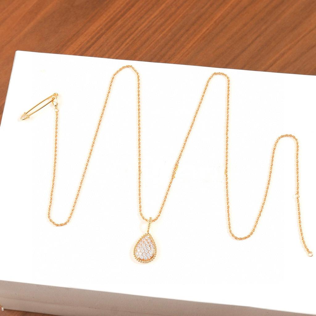 New Vintage Women's Necklace Luxury Jewelry For Women Water Drop Designer Pendant Pure 925 Sterling Silver Lady Party Necklaces