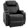 Reclining Massage Armchair, Relaxation Chair with Electric Adjustable Backrest and Footrest, Synthetic Upholstery, for Living Room, Bedroom, Black