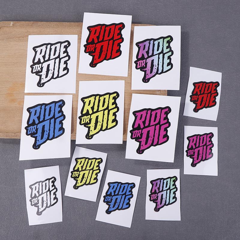 2Pcs Ride Or Die Bike Frame Stickers Bicycle Top Tube Waterproof Vinyl Decals For Mtb Bicycle Decorative Motorcycle Accessories