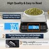 Large Kitchen Scale with 0.1g/0.001oz High Precision 5kg/11lb Bakery Scale with Percentage Function USB Rechargeable Full-View