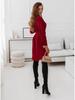 2022 Autumn/Winter Slimming Belted Long Sleeve Collared Dress