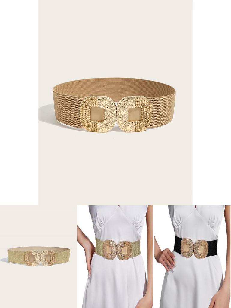 Stil Breiter Ledergürtel für Damen mit verstellbarer Metallhaken-Schnalle für Mantel und Kleid