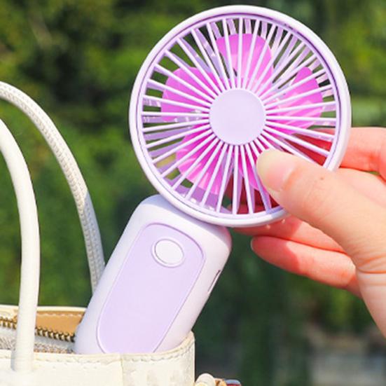 Handheld Desktop Fan with Lanyard Dual-Use Portable Cooling Fan for Students Commuting Traveling Type-C Fast Charging Low Noise Summer Gadget