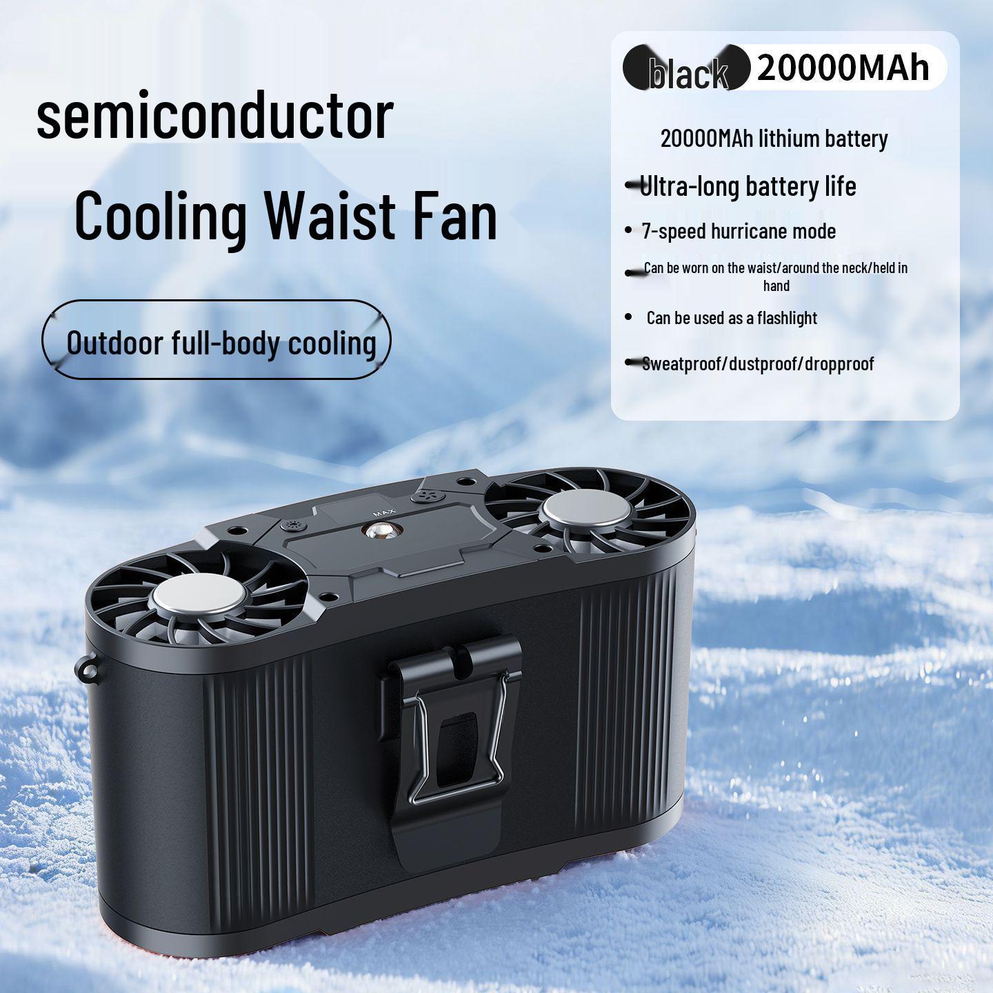 

Portable Waist Fan: High-Power Cooling & Long-Lasting Battery, USB Rechargeable - Ideal for Summer and Construction Use 172*72*97 mm