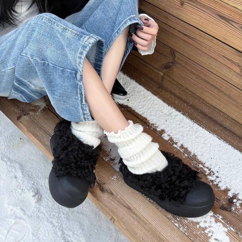 2025 Autumn and Winter New Foreign Trade Original Order Japanese INS Trendy Soft Cute Lamb Wool Warm Lightweight Bag Head Thick-soled Women's Slippers