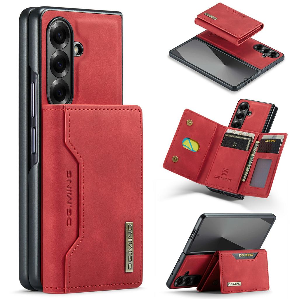 DG.MING M2 Series for Samsung Galaxy Z Fold7 5G Magnetic Case PU + PC + TPU Phone Cover Detachable Wallet Kickstand