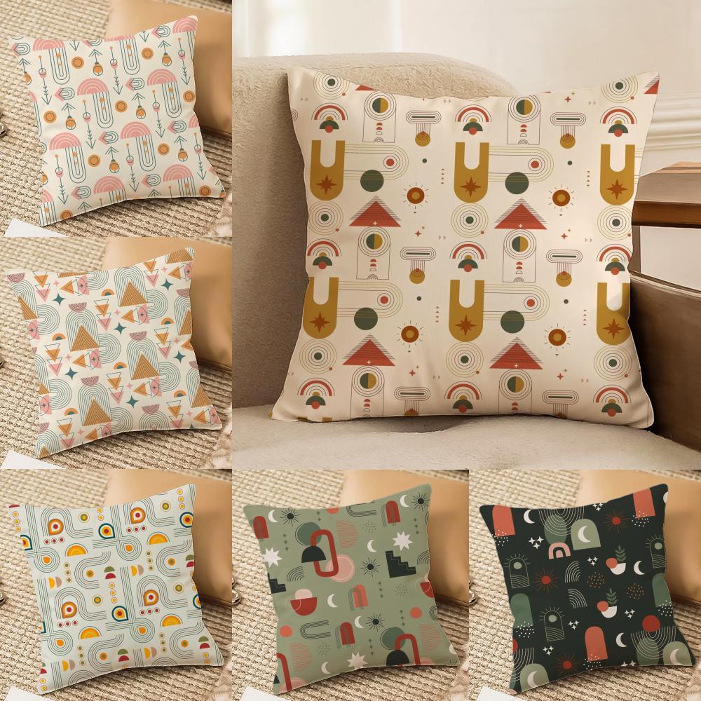 Boho Plant Nordic Cushion Cover Short plush Doublesided Print Square Throw Pillow Covers Sofa Home Cushion Decor