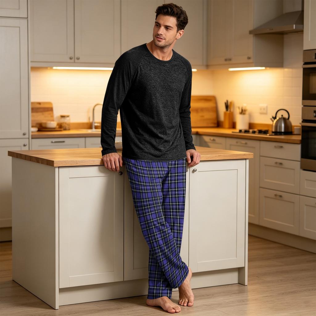 Men's Long Sleeve Pajama Set for Sleep and - Comfortable Nightwear for Relaxation