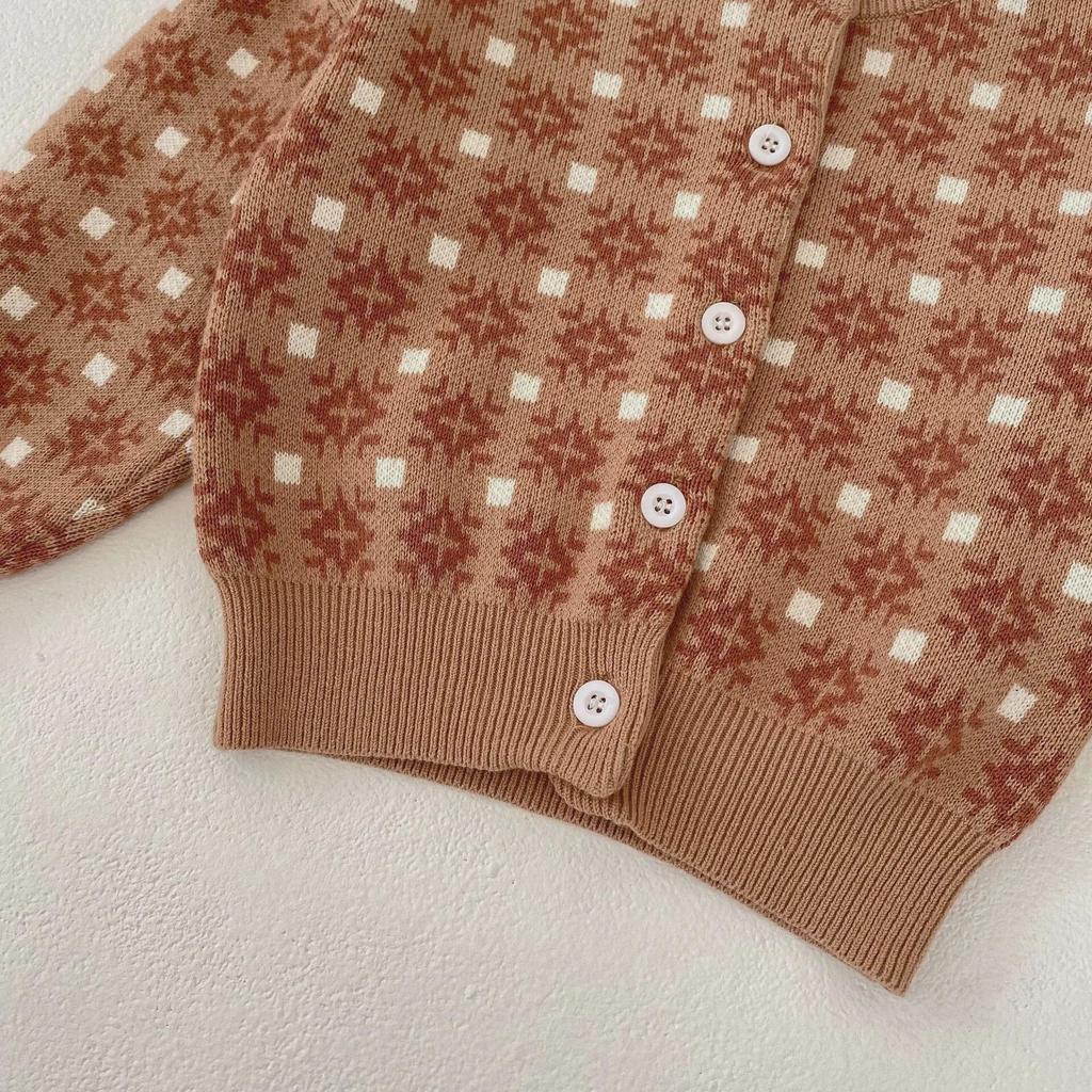 2025 Herbst Kleinkind Mädchen Übergröße Kontrast Strickjacke & Schleife Strampler Set