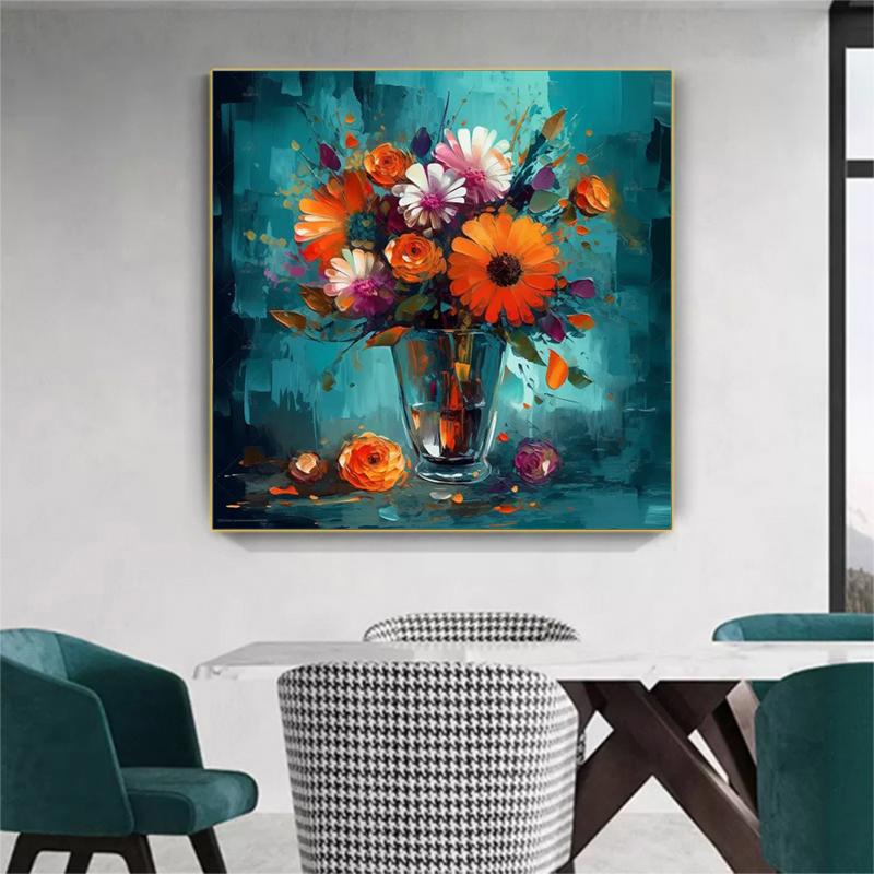 5d DIY Diamond Painting Cross Stitch Oil Painting Flower Vase Diamond Embroidery Mosaic Full Round Drill Home Decor Arts