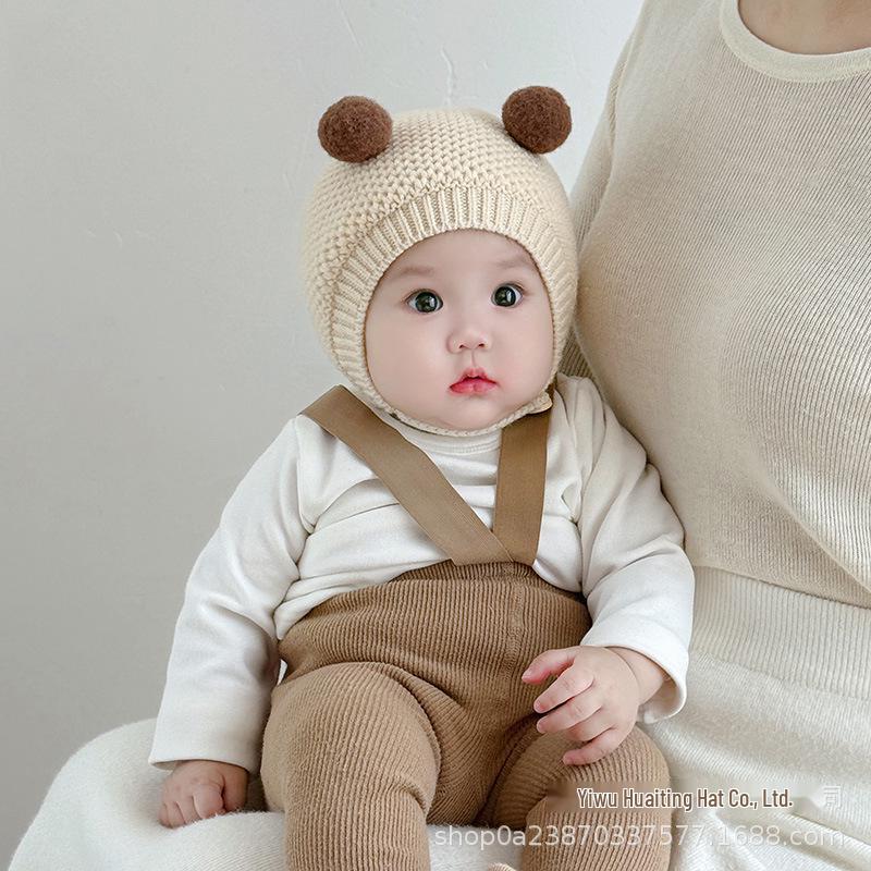 

Adorable Knitted Baby Hat - Protects Fontanelle, Ear Protection for 0-6 Months, Perfect for Autumn & Winter Yellow (Skin-Friendly Cotton Liner)