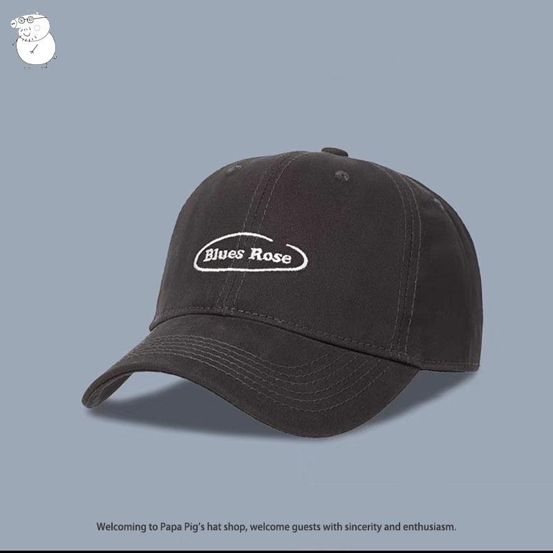 

Hat new spring and summer fashion trendy baseball cap female face small embroidery student couple Maillard style cap Adjustable 54-58cm сірий колір