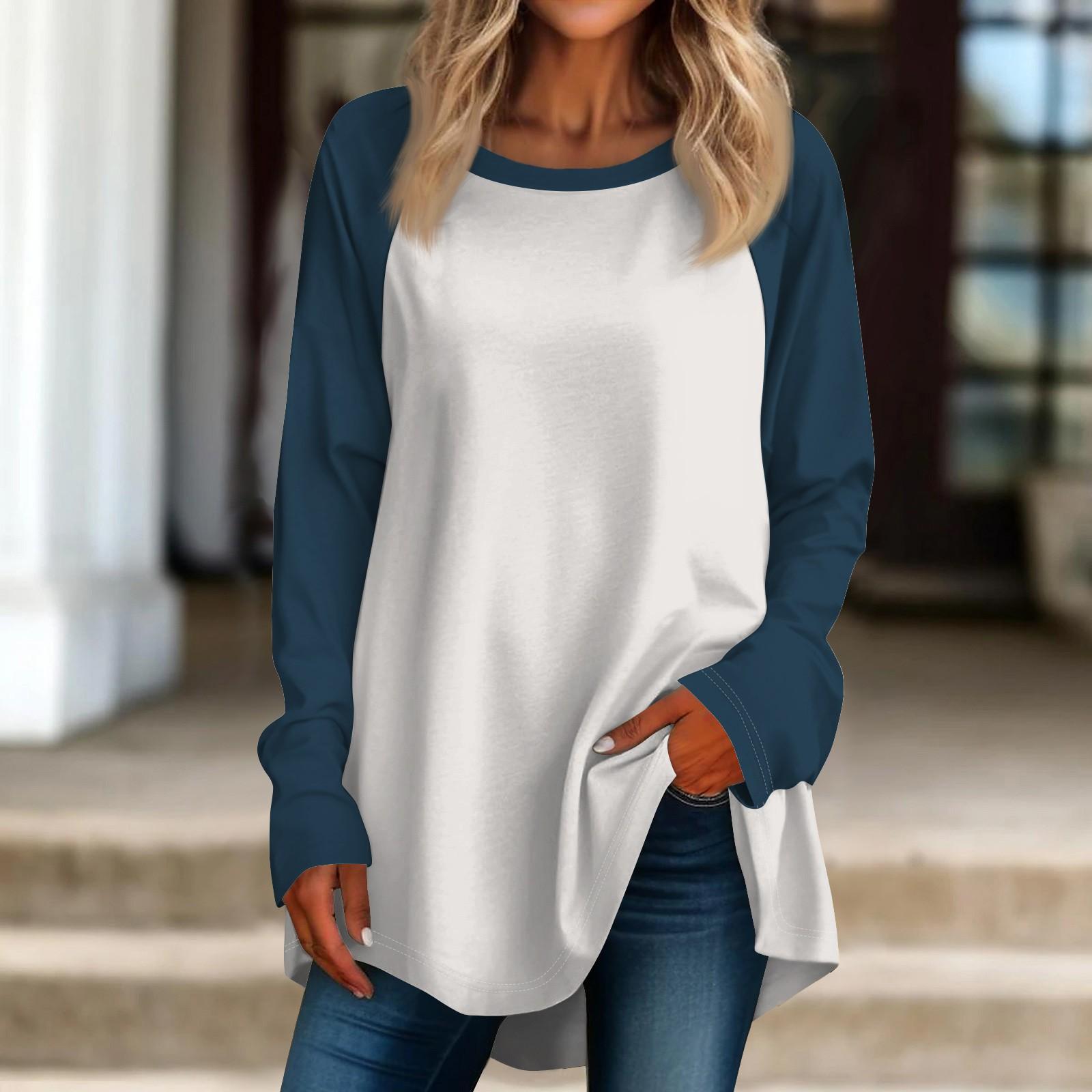 

Женская негабаритная полосатая рубашка с длинными рукавами и круглым вырезом, полосатая футболка, верхний пуловер XL белый