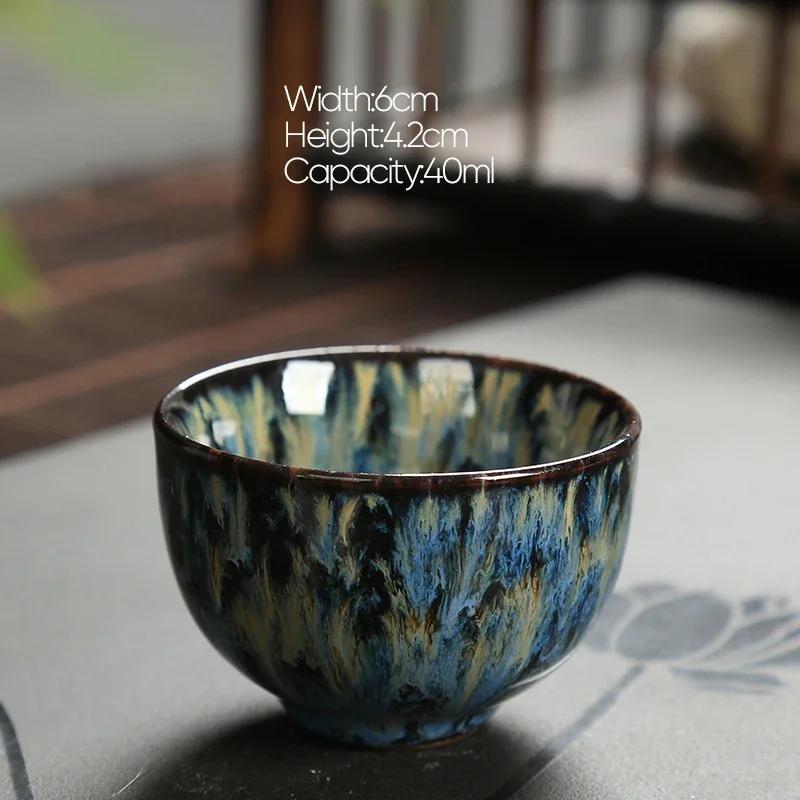 1pcs Mini Tea Bowl Kiln Transformation Ceramic Tea Cup Chinese Kung Fu Teacup Espresso Coffee Cups Household Afternoon Teacups