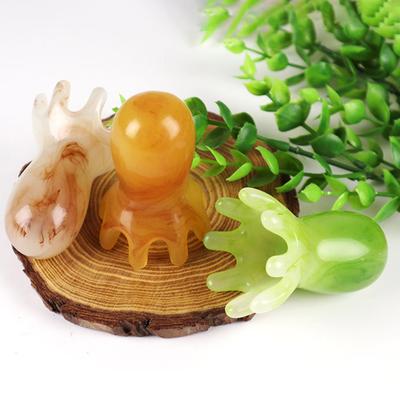 Octopus Head Honey Wax Resin Meridians Head Comb Portable Shoulder Neck Massager Soothing Meridian Massage Comb